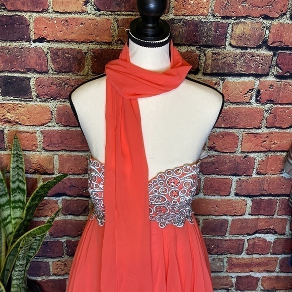 Rianna Couture Beaded taffeta-underlay Prom Homecoming bridesmaid Dress Size 6 - Picture 14 of 16